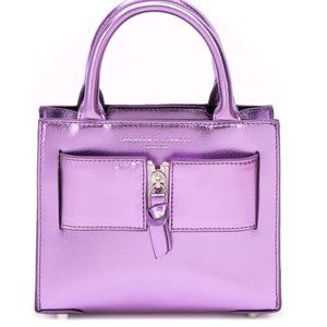NEW BRANDON BLACKWOOD KUEI METALLIC PURPLE MINI CROSSBODY BAG SATCHEL